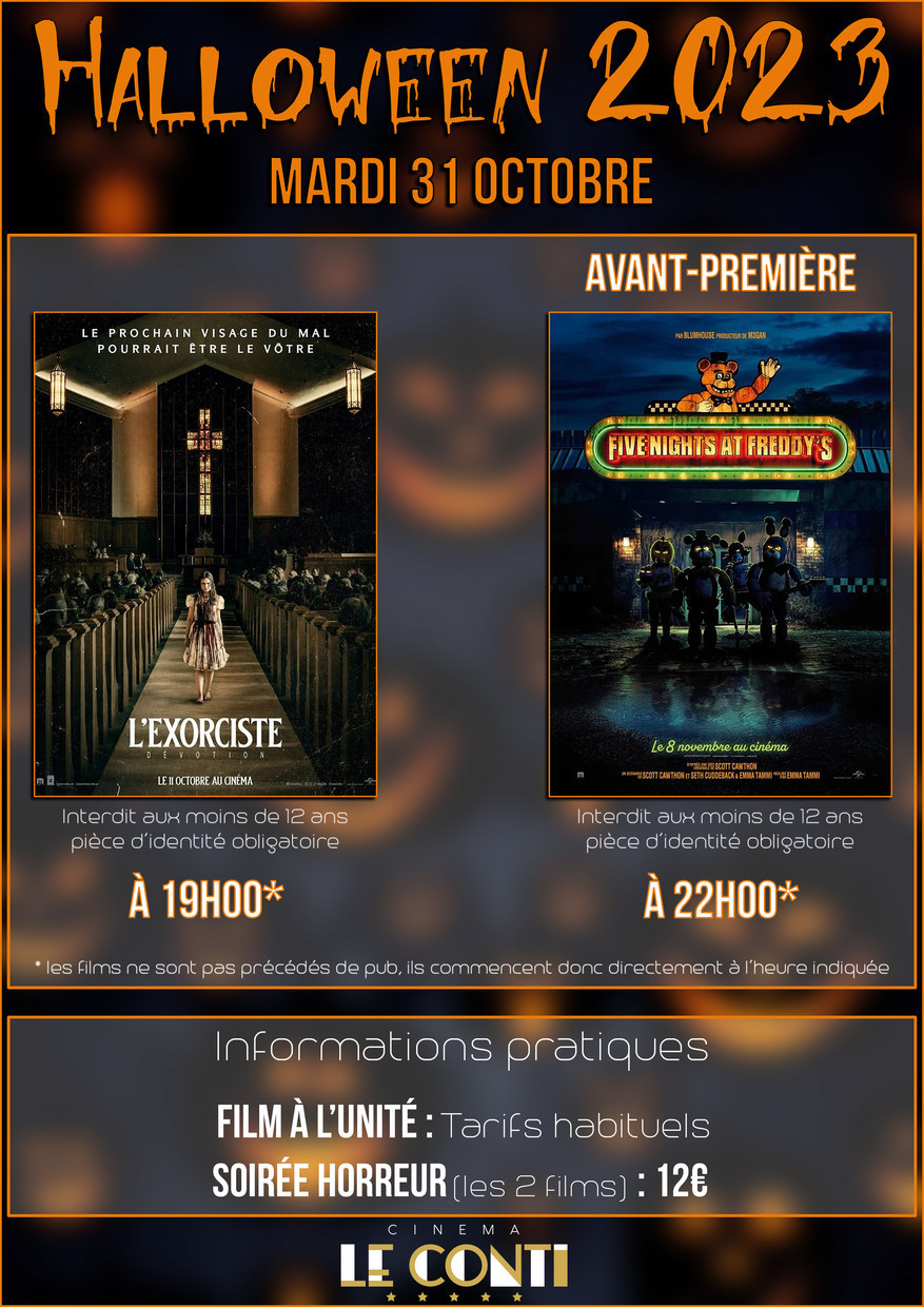 Soirée Halloween 2023 au Cinéma L'Isle Adam Le Conti